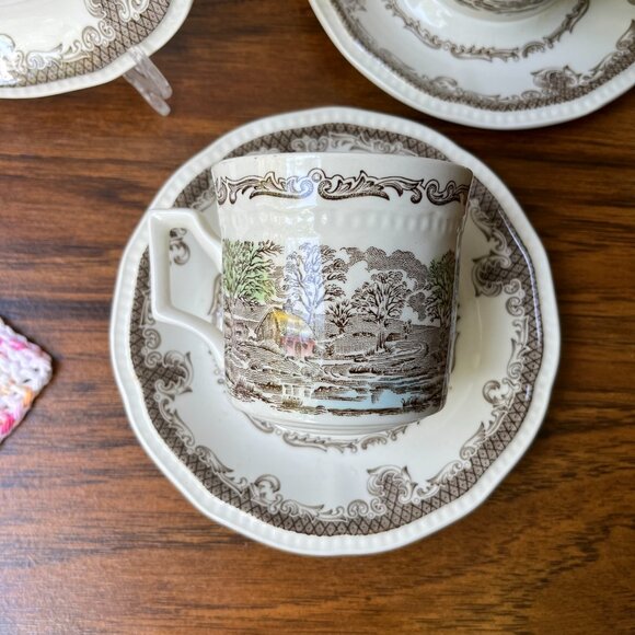 Shakespeare's Sonets Kensington Anne Hathaway 4 Ironstone Pair Cups & Saucers - Picture 8 of 16